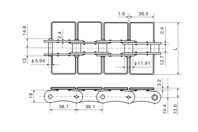 不锈钢顶板链 Stainless steel tabe top plate chain